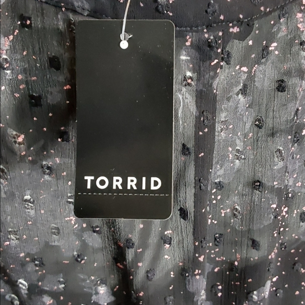 TORRID WOMEN'S BLACK FLORAL MIDI DRESS SIZE 1X (14-16) - Picture 7 of 8